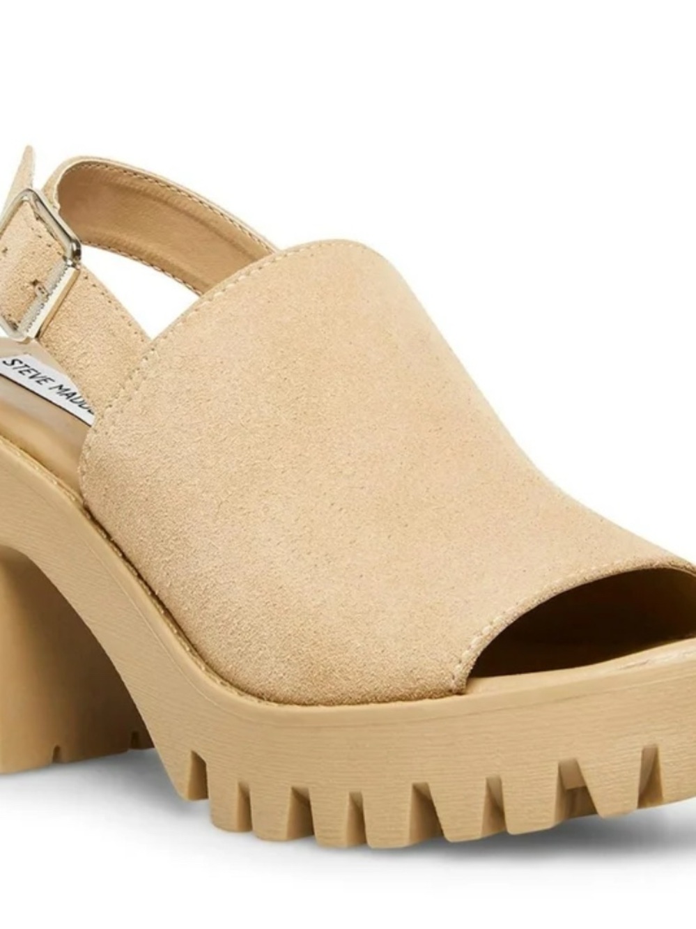 Steve Madden Tan Suede Lug Sole Slingback Sandal